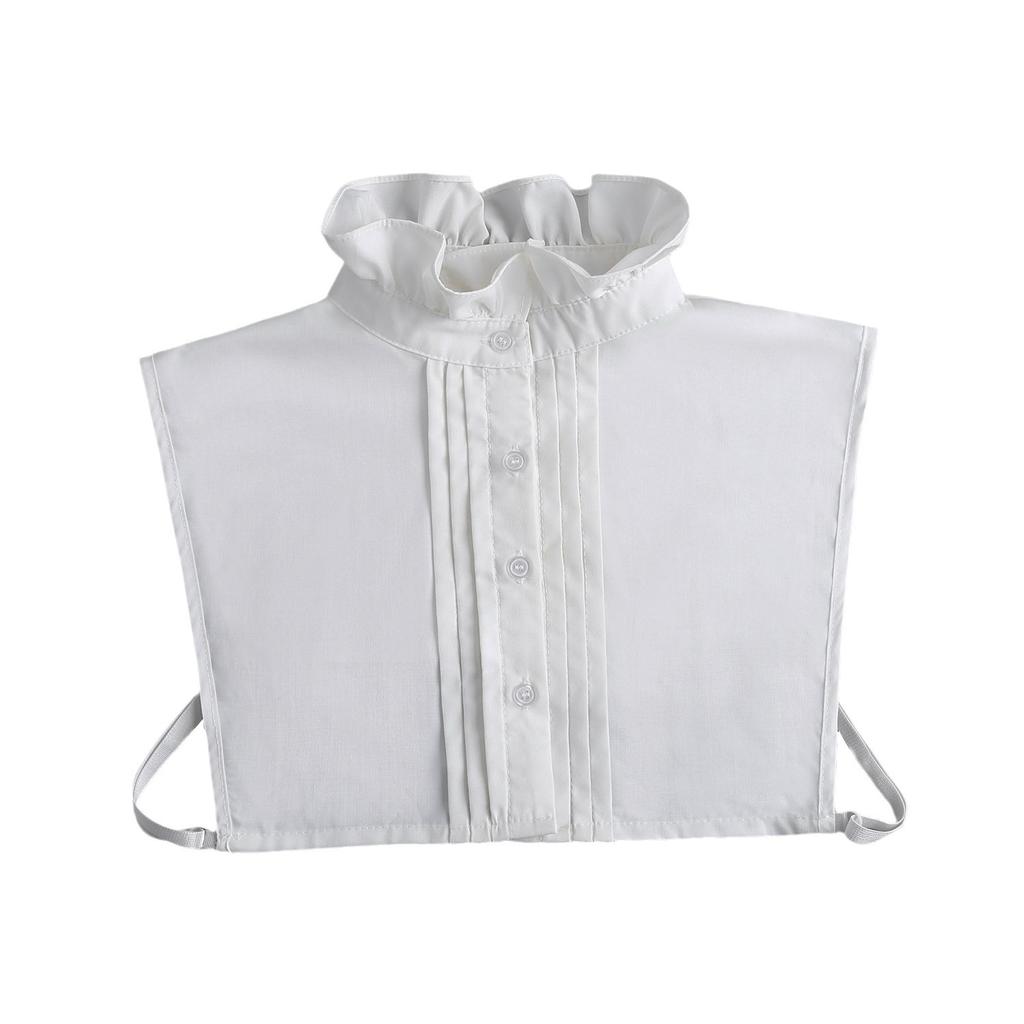 Women Ruffles Stand Fake Collar Half Shirt Lace Detachable Neck Collars Decoration Female Blouse Tops False Collar