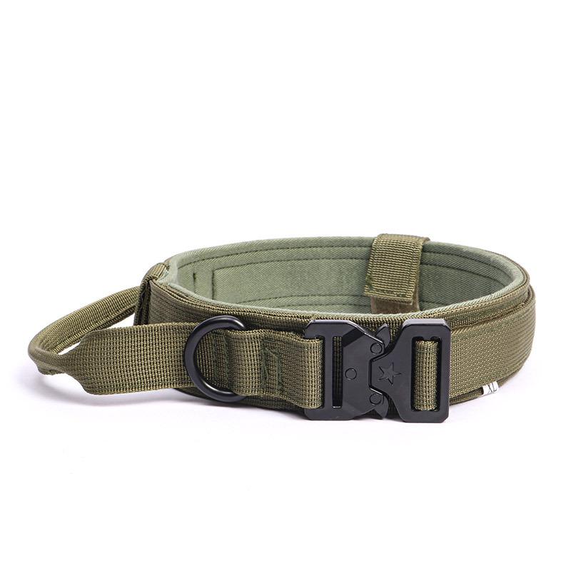 Tactical Adjustable Dog Collar & Leash - Outdoor Explosion-Proof Training Collar.