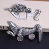 2Pcs Vintage Style Lapel Pin Zinc Zinc Zinc Alloy Tiger Brooches Tradition Retro Animal Brooches  Men Suits