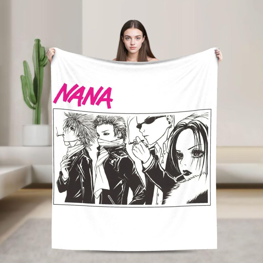 Nana Hachi Manga Knitted Blanket Anime Flannel Throw Blanket Summer Air Conditioning Portable Soft Warm Bedsprea