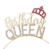 Stylish Metal Crown Birthday Queen Headband Set - Narrow Hair Accessories