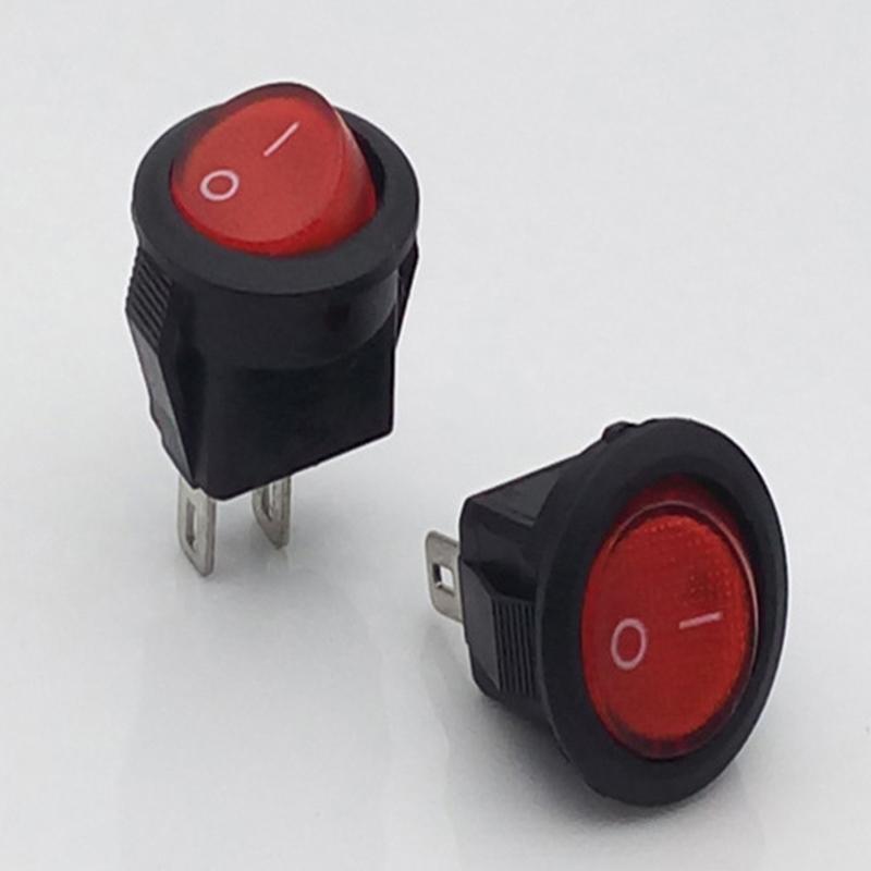 10 шт. Kcd11 круглые лодочные клавишные переключатели круглые черные белые красные 2-контактные переключатели включения-выключения