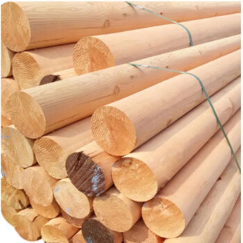 Anti-Corrosion Pine Solid Round Wood Beam - 4m Length