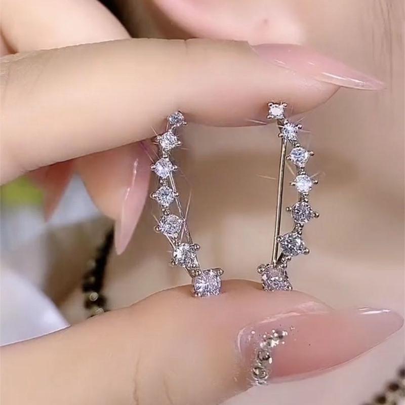 2023 Модные роскошные женские серьги из циркония — нишевый дизайн класса люкс в стиле кафф