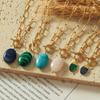 Ins Fashionable Versatile Necklace for Women Natural Stone Turquoise Paperclip Chain Necklace