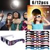 6/12pcs Paper Solar Glasses Random Color Total Observation Solar Glasses 3D Outdoor -uv Viewing Glasses
