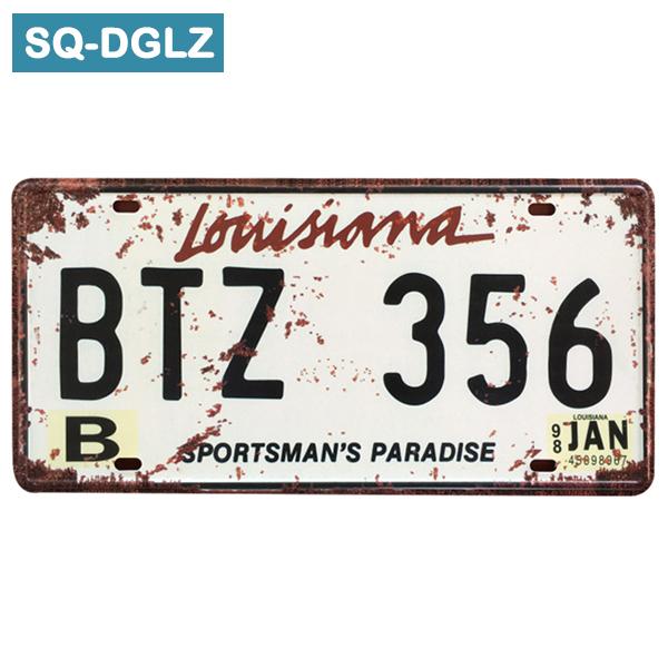 [SQ-DGLZ] Новая мода автомобильный номерной знак магазин бар украшения стены жестяная вывеска винтажная металлическая вывеска домашний декор живопись таблички плакат