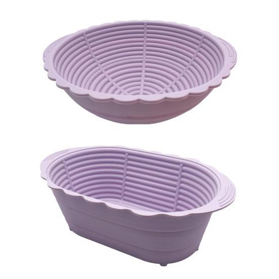 2 шт. силиконовая корзина для расстойки хлеба овальная Banneton для приготовления хлеба на закваске круглая жаропрочная большая