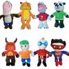 Cute Cartoon Panda Superman Plush Toy For Kids, Short-haired Stuffed Animal Doll