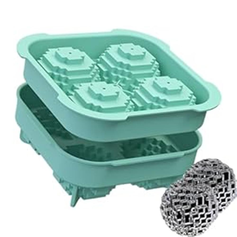 Многоразовая силиконовая форма для больших кубиков льда с крышкой - Форма для ледяных шариков в форме магического куба для бурбона и бренди Прочные лотки для кубиков льда