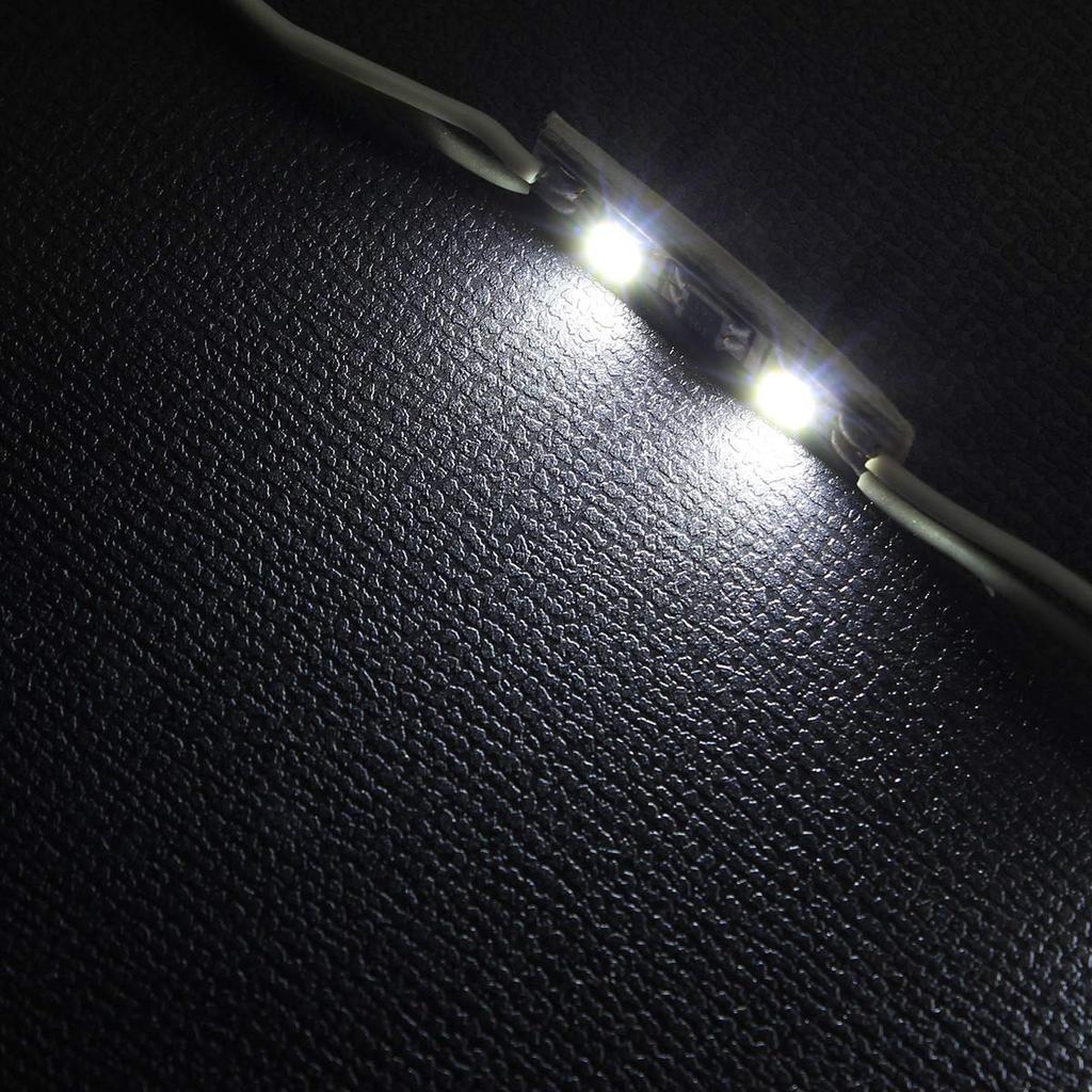 Светодиодная лампа для комнаты, лампа для ног, внутреннее освещение, автомобильное внутреннее освещение, 12 В, небольшой модуль, 2 светодиода, 20 блоков, белый цвет