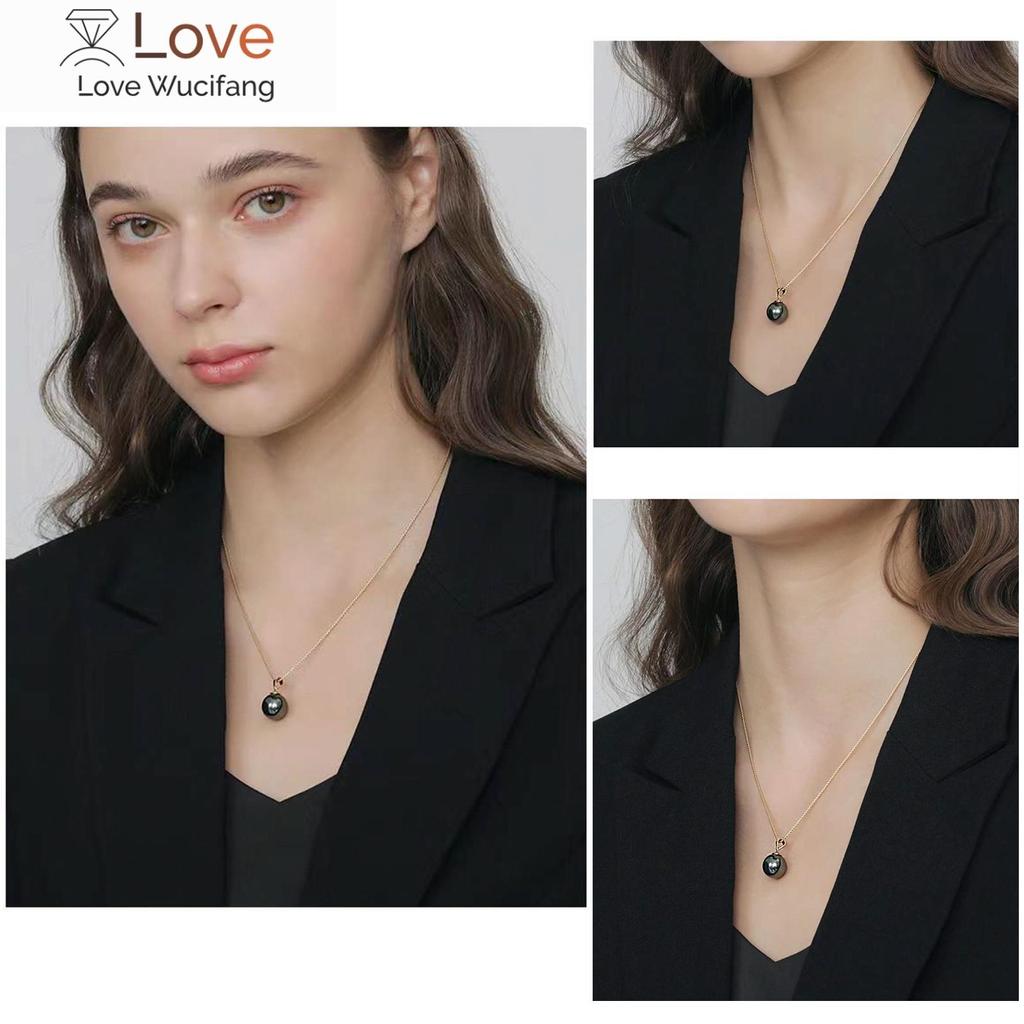 Ожерелье с подвеской из 18-каратного желтого золота класса Aaa, 10-11 мм, натуральный таитянский культивированный жемчуг Южного моря, с цепочкой из серебра 925 пробы