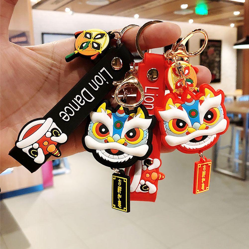 Car Key Pendent Backpack Pendant Key Buckle Car Keyring Lion Dance Keychain Key Lanyard Cartoon