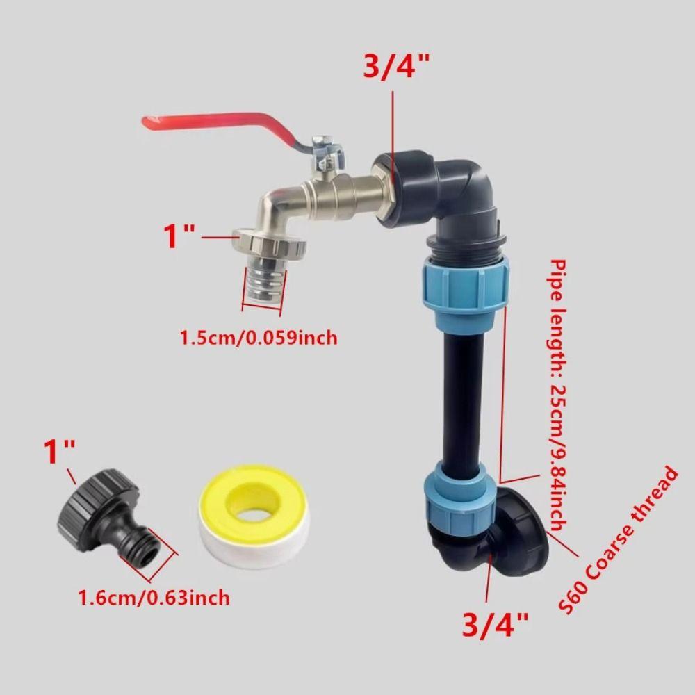 Metal Faucet Faucet Adapter Connection Kit IBC Barrel Heightening Faucet Kit Gardening Buckets