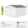 Garden Shed with 2 Sliding Doors and 4 Air Vents in Steel, 322x277x192 cm, Brown