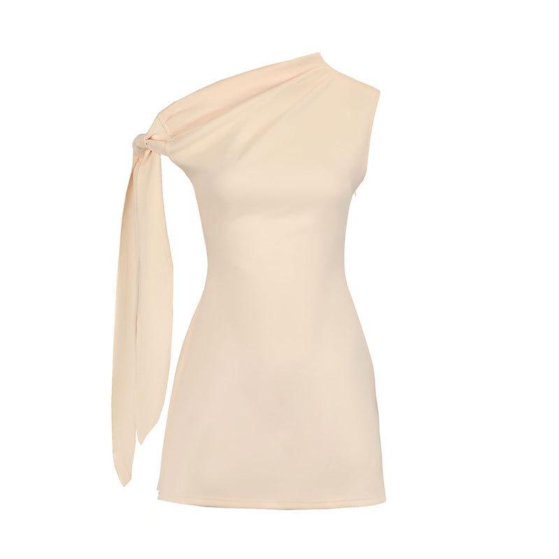 AD168 Элегантное вечернее платье с лентой на одно плечо, облегающего кроя