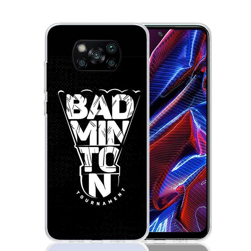 Спортивный чехол для телефона с бадминтоном для Xiaomi Poco X7 X6 X5 Pro F7 Ultra Redmi 15C 15 13 13C 12 12C 10 10A 10C 9 9A 9C 9T Чехол Poco X7