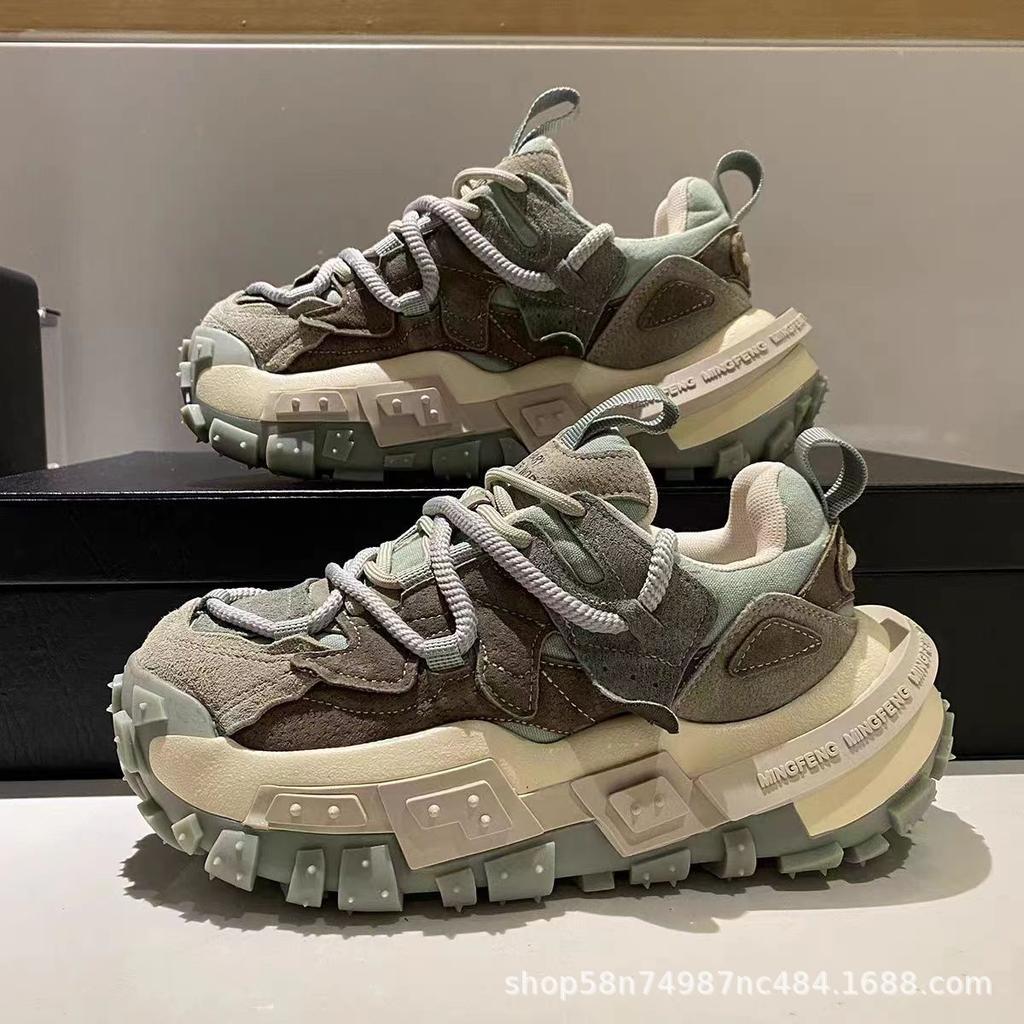 Fashion Sneaker for Men Color Block Chunky Designer Bottom Running Shoes Fad Casual Mens Increased High Platform Shoes Zapatillas Hombre