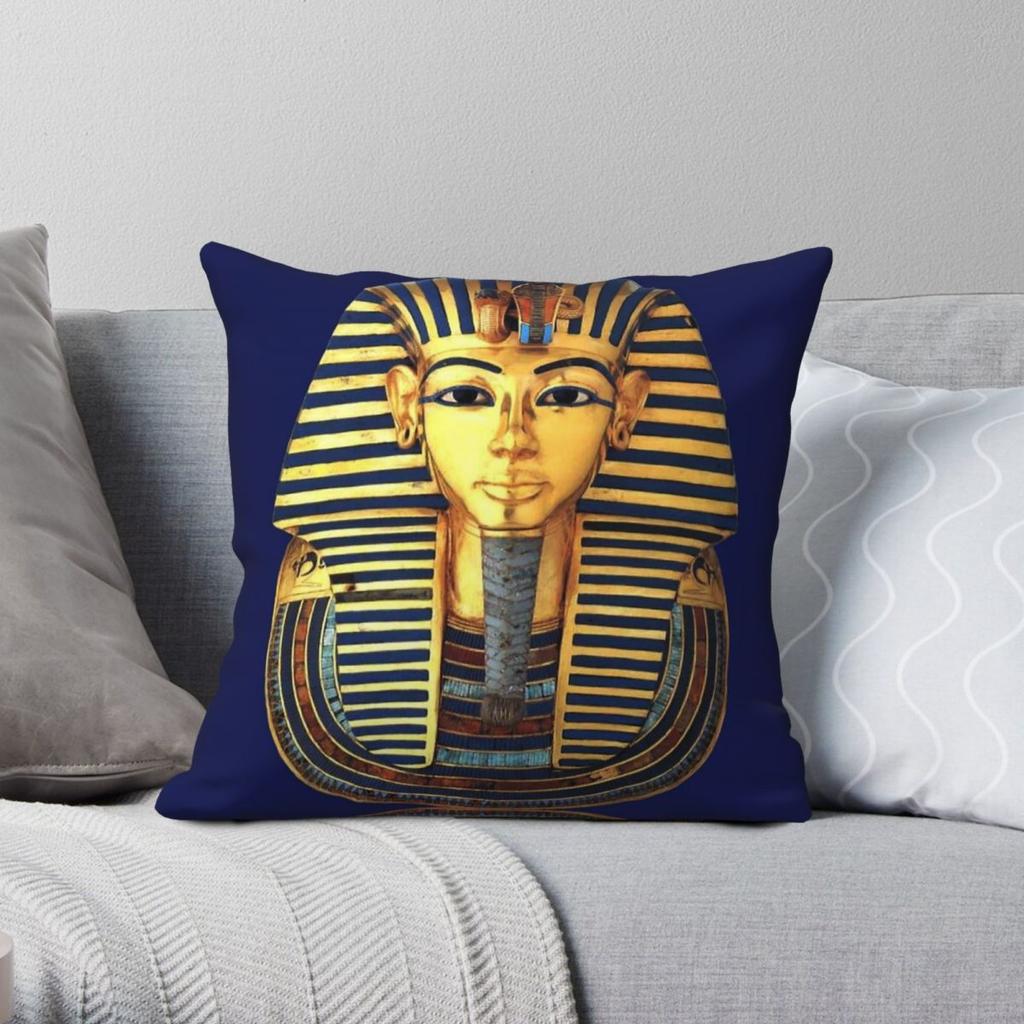 Tutankhamun Egyptian Pharaonic King Square Pillowcase Polyester Linen Velvet Creative Zip Decor Sofa Cushion Cover