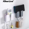 HdoorLink Wall Phone Holder Fixed Mounted Storage Bracket Box Multifunction Remote Control Mobile Phone 3M Paste Socket Hook Hanger