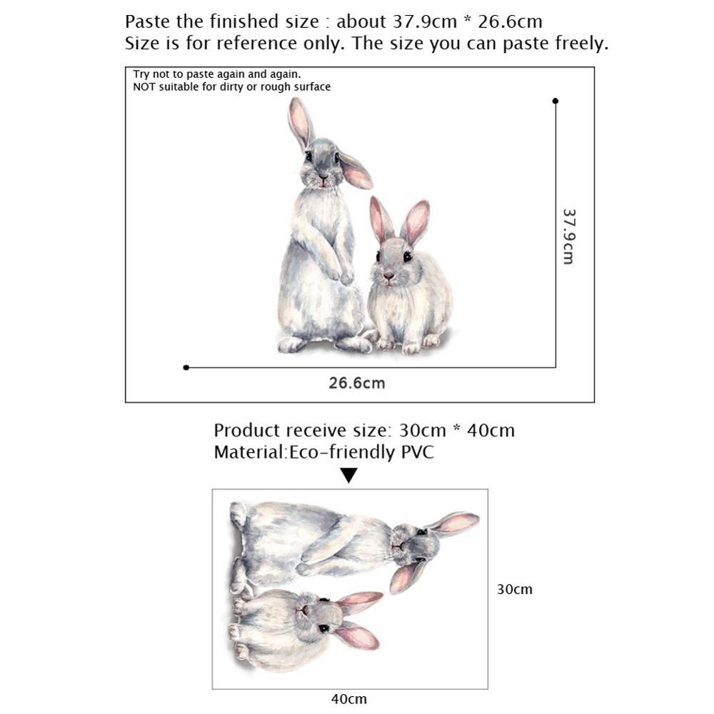 Two Cute Rabbits Wall Stickers Children's Kids Room Home Decoration Removable Wallpaper Living Room Bedroom Mural Bunny Decals 2025