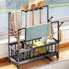 Органайзер для кухонной мойки, стеллаж для хранения со съемным сливным поддоном, удобный доступ, многофункциональный держатель для полотенец, стойка для слива щеток