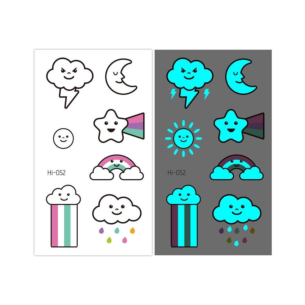 Star Feather Men Women Tattoo Sticker Blue Luminous Fake Tattoo Temporary Tattoos Body Art