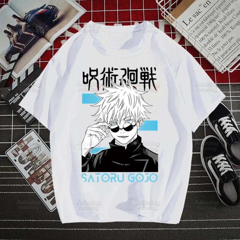 Gojo Satoru Jujutsu Kaisen Otaku Harajuku Мужские футболки Футболки Топы Дизайн Короткие рукава Эстетическая аниме футболка