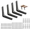 Phyxiul Shelf Brackets, Steel Brackets, Set of 4, Wall-Mounted, Hanging Shelf Brackets, L-Shaped Brackets, 50kg Weight Capacity, Storage, Space-Saving