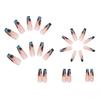 Искусственные ногти Носимые балетные ногти Длинные ногти Французский леопардовый принт Съемные наклейки для дизайна ногтей