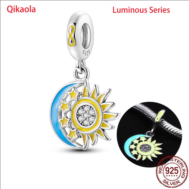 Original 100% sS925 Sterling Silver Luminous Octopus Ocean Series Charms Fit Bracelet DIY Beads Ms Jewelry Gift New In