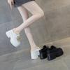 11cm Air Mesh Genuine Leather Platform Wedge Sneakers Women Breathable Casual Hollow Chunky Summer Slippers Slides Shoes