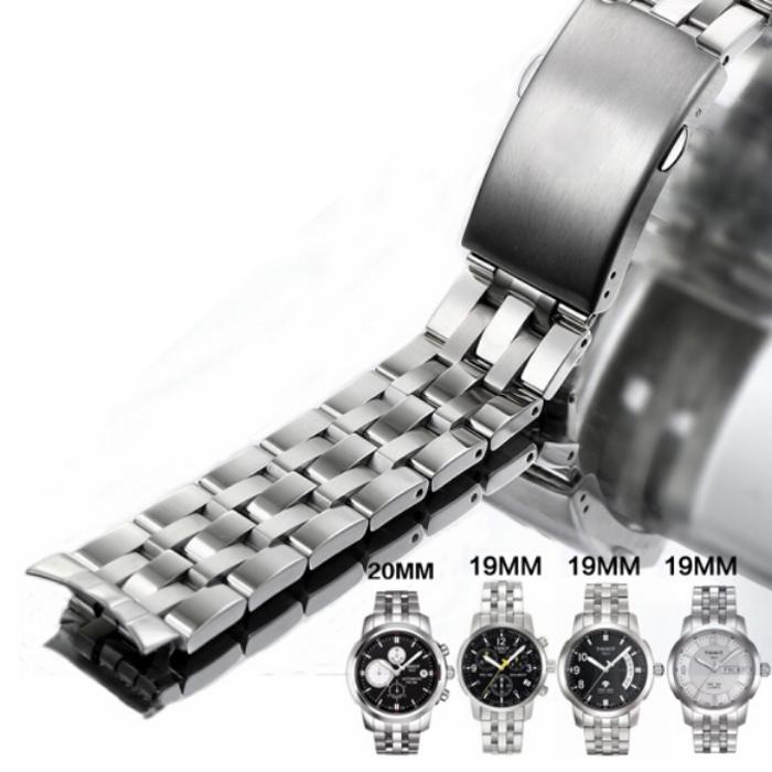 19mm PRC200 T17 T461 T014430A T014410A Series Watchband Watch Solid Stainless Steel Bracelet Male Strap For T17