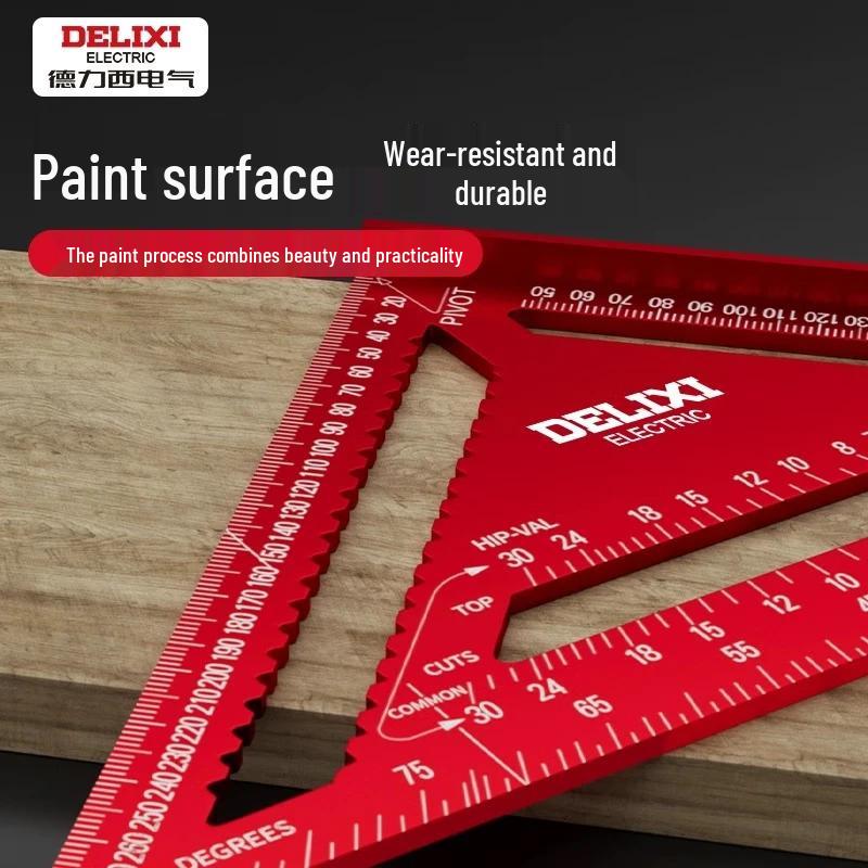 Delixi High-Precision Aluminum Alloy Triangle Ruler
