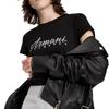Женская футболка Armani Exchange с коротким рукавом, классический логотип-надпись, вырез-лодочка