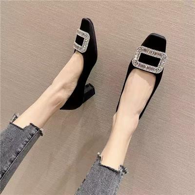 Модная женская обувь с ремешками, массивные сандалии 2025, каблуки 3 см, квадратный носок, обувь с неглубоким вырезом на пряжке, блочный каблук, последние 5 см, повседневные, бежевый A