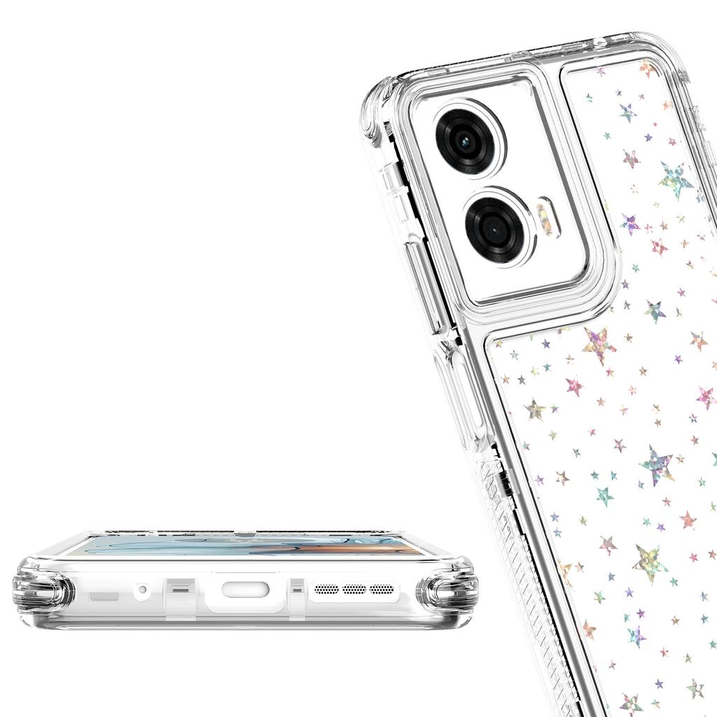 Для Motorola Moto G24 Power Чехол Точные вырезы Акриловый ТПУ Прозрачный чехол для телефона с пленкой с лазерной печатью