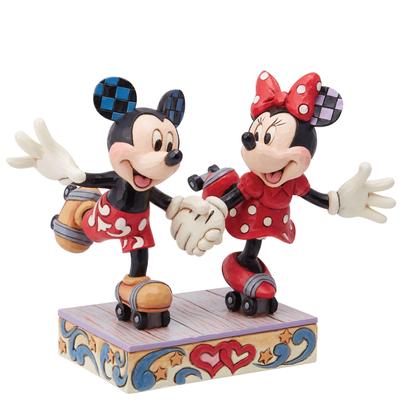 Hettecy Enesco Disney Traditions от Джима Шора Фигурки Микки и Минни Маус на роликах Дюйм Разноцветный 5.5