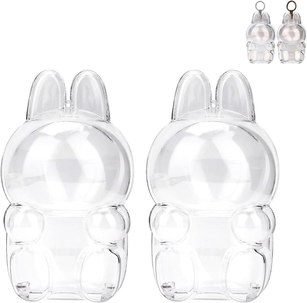 Set of 2 Clear Case Plush and Portable Storage Bags with Ample Space and 17cm Portable of Covers, Pouches, Dustproof, Waterproof, Stain-Resistant,