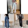 Denim Jeans For Women High Waist Wide Leg Thin Cotton Polyester Fabric For Office Wear