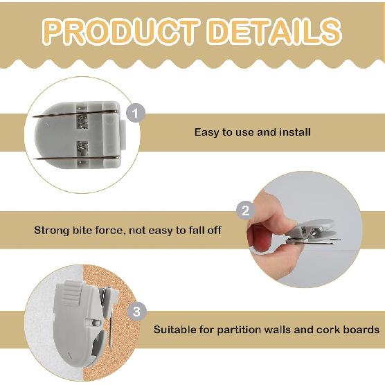 12 Pcs Cubicle Clips for Fabric Walls, Durable Plastic Cubicle Wall Clips and Cubicle Wall Hangers for Pictures, Sturdy Cubicle P for Office