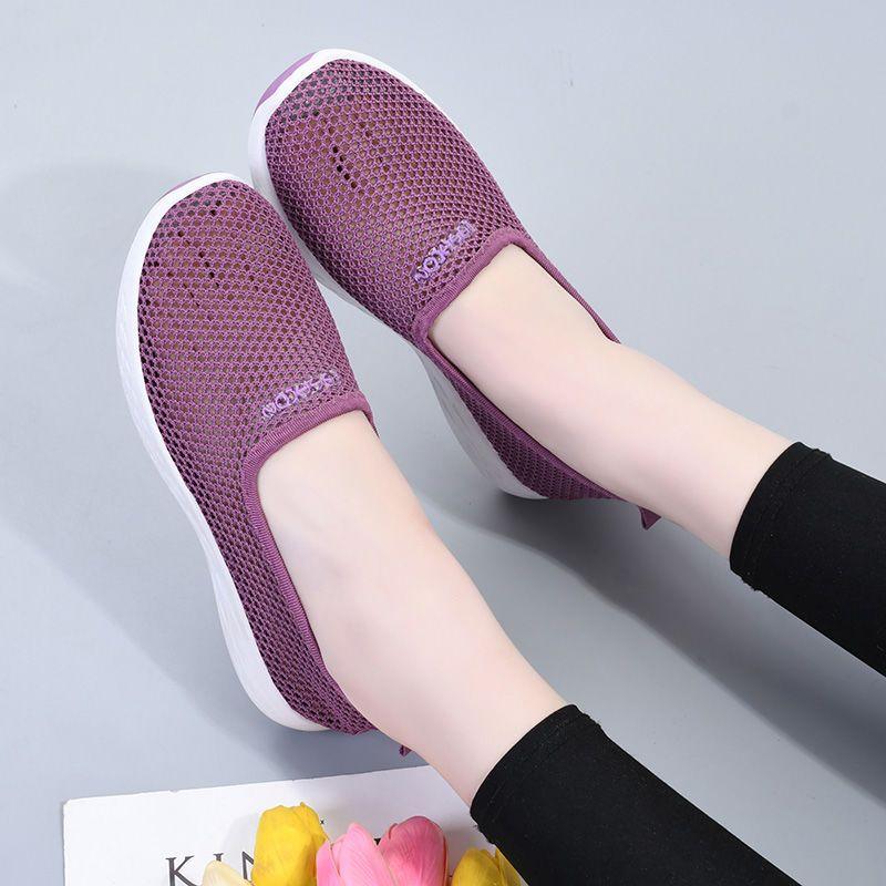 Тканевые туфли Летние сетчатые туфли Женские нескользящие удобные повседневные туфли Дышащие