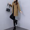 Шерстяная куртка средней длины для женщин зимой, новый стиль, стильное, небольшое теплое пальто с толстыми лацканами
