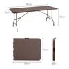 Складной рабочий стол FIELDOOR, садовый балкон, барбекю, терраса для отдыха на открытом воздухе в гараже, ручка для вечеринки на открытом воздухе, экономия места [стиль ротанга] [180 см x 74 см]