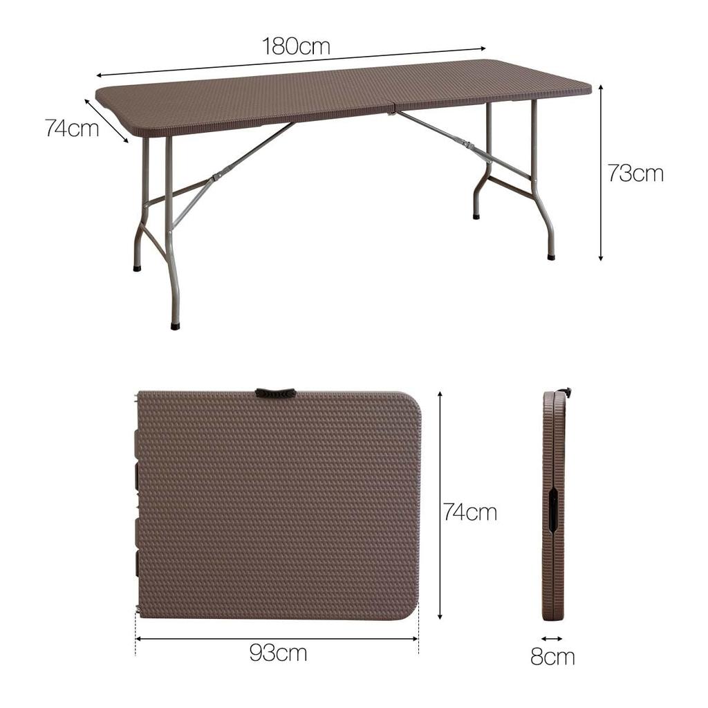 Складной рабочий стол FIELDOOR, садовый балкон, барбекю, терраса для отдыха на открытом воздухе в гараже, ручка для вечеринки на открытом воздухе, экономия места [стиль ротанга] [180 см x 74 см]