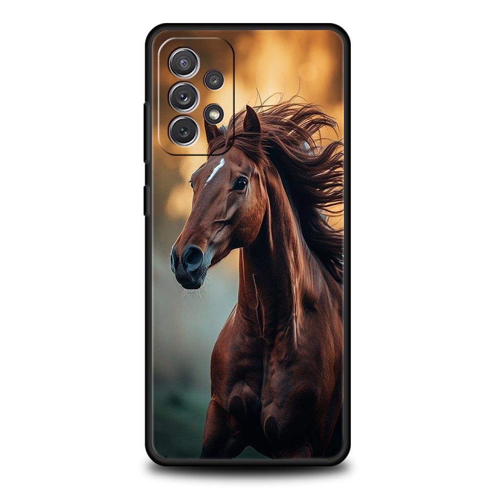 Чехол для телефона Samsung Galaxy A15 A13 A51 A71 A41 A31 A21S A03S A05 A35 A32 A55 A23 A25 A33 A53 A73 5G Лошадь Животное ТПУ Чехол