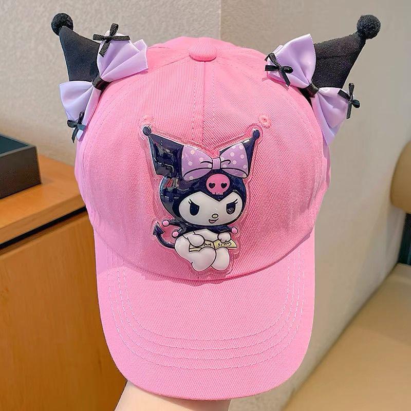 Новая детская мультяшная кепка от солнца Sanrio Куроми, регулируемая бейсболка, летняя дышащая кепка для улицы с защитой от УФ для девочек