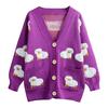 Women Oversized Knitting Cardigan Coat Cute Sheep Buttons Front with Pocket Loose Sweater Casual