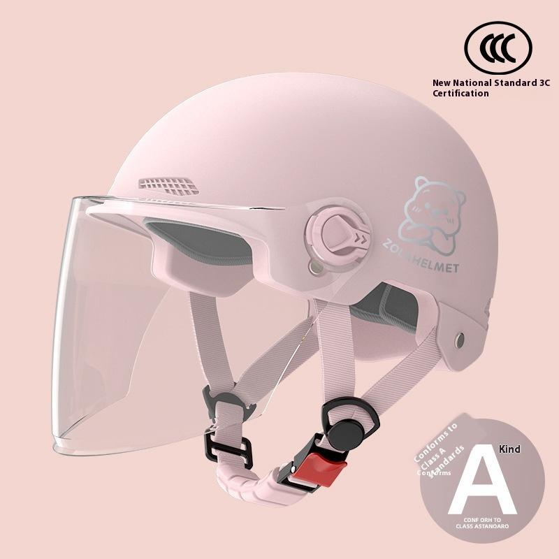 Bear Helmet, Electric Car, Half Helmet, Sunscreen for Women, Ventilated and Light, Wholesale with Ear Protectors, Warm In Winter