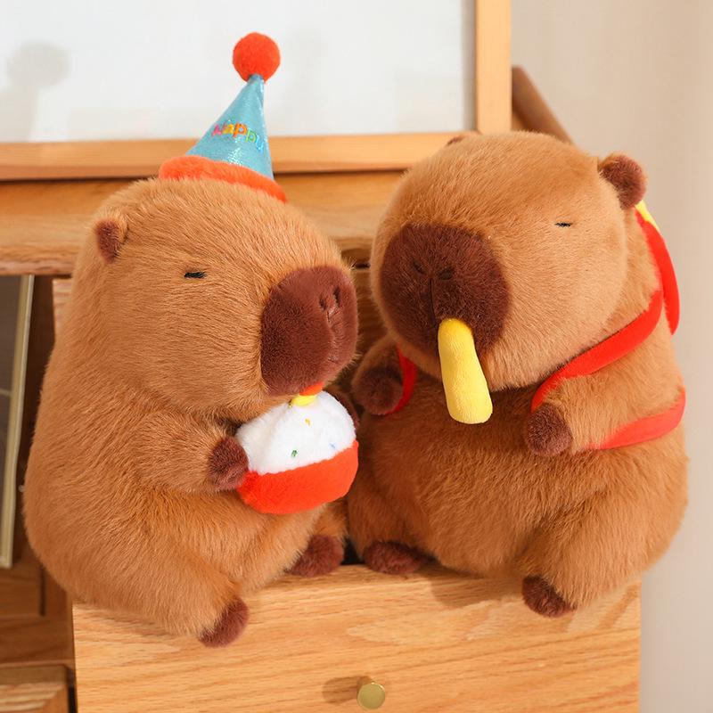 Christmas Capybara Plush Toy Doll with Accessories